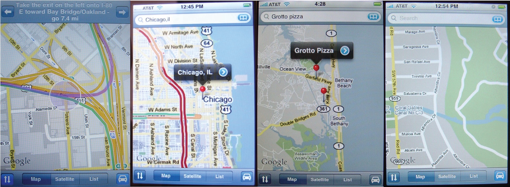iPhone OS 1 Google Maps app (2007)